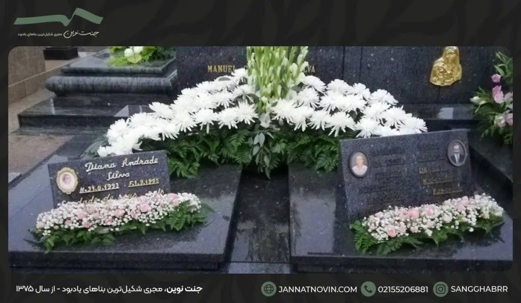نمونه گل آرایی سنگ قبر
