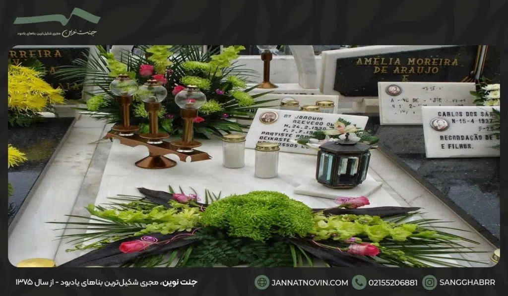 نمونه گل آرایی سنگ قبر
