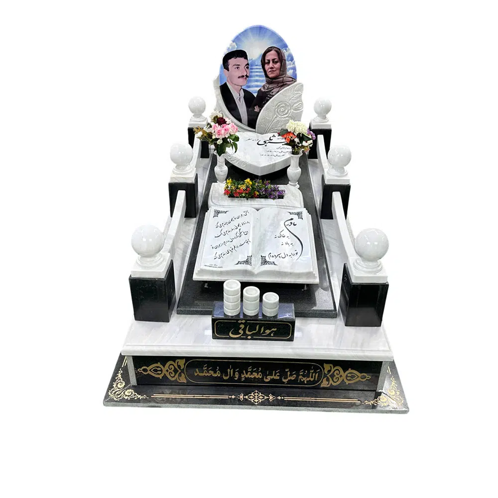 طرح گلبهار مدل تلفیقی با گرانیت مشکی توسرکان و سنگ سفید ارباب معروف
