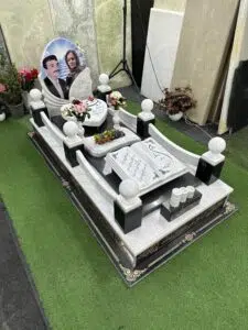 طرح گلبهار مدل تلفیقی با گرانیت مشکی توسرکان و سنگ سفید ارباب معروف