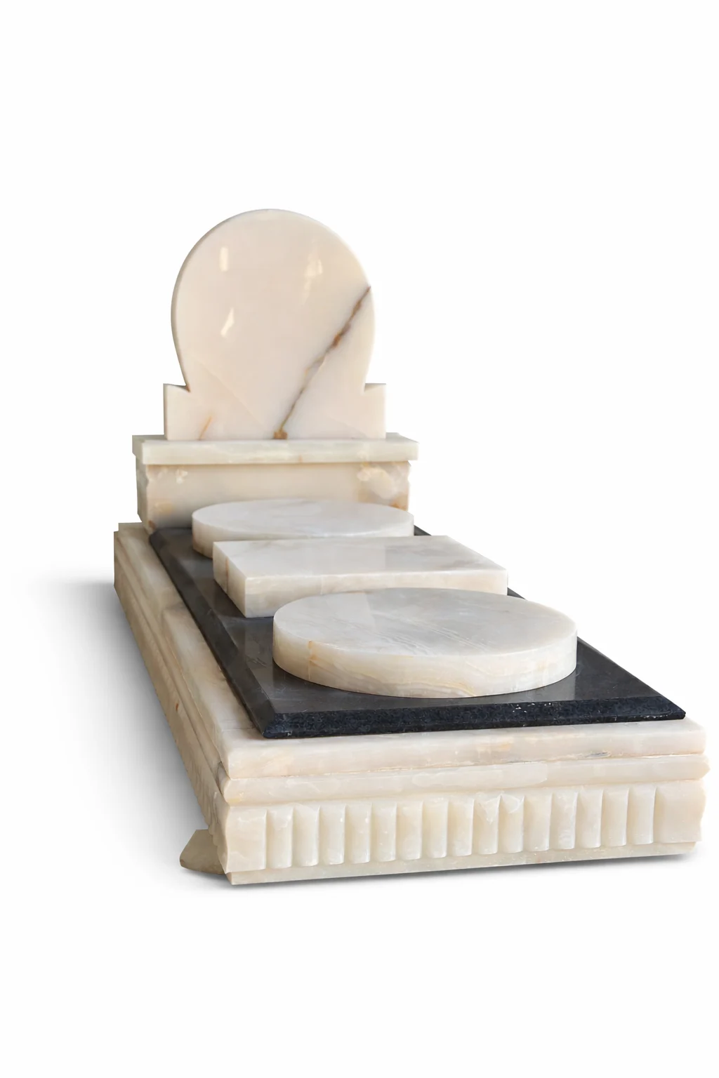 سنگ مزار مرمر نباتی سه‌تکه